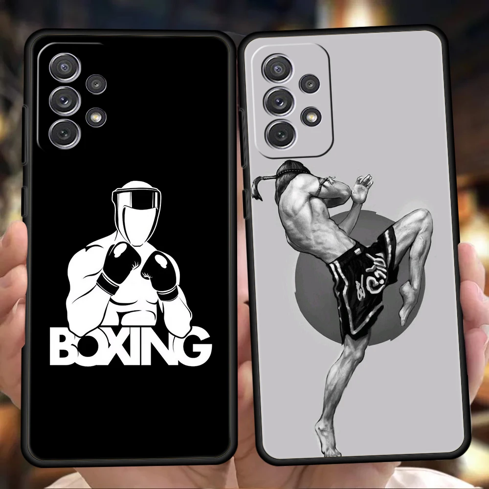 Muay Thai guantes de boxeo funda de teléfono para Samsung Galaxy A15 A13 A35 A55 A51 A71 A41 A31 A21S A03S A05 A23 A25 A33 A53 A73 5G