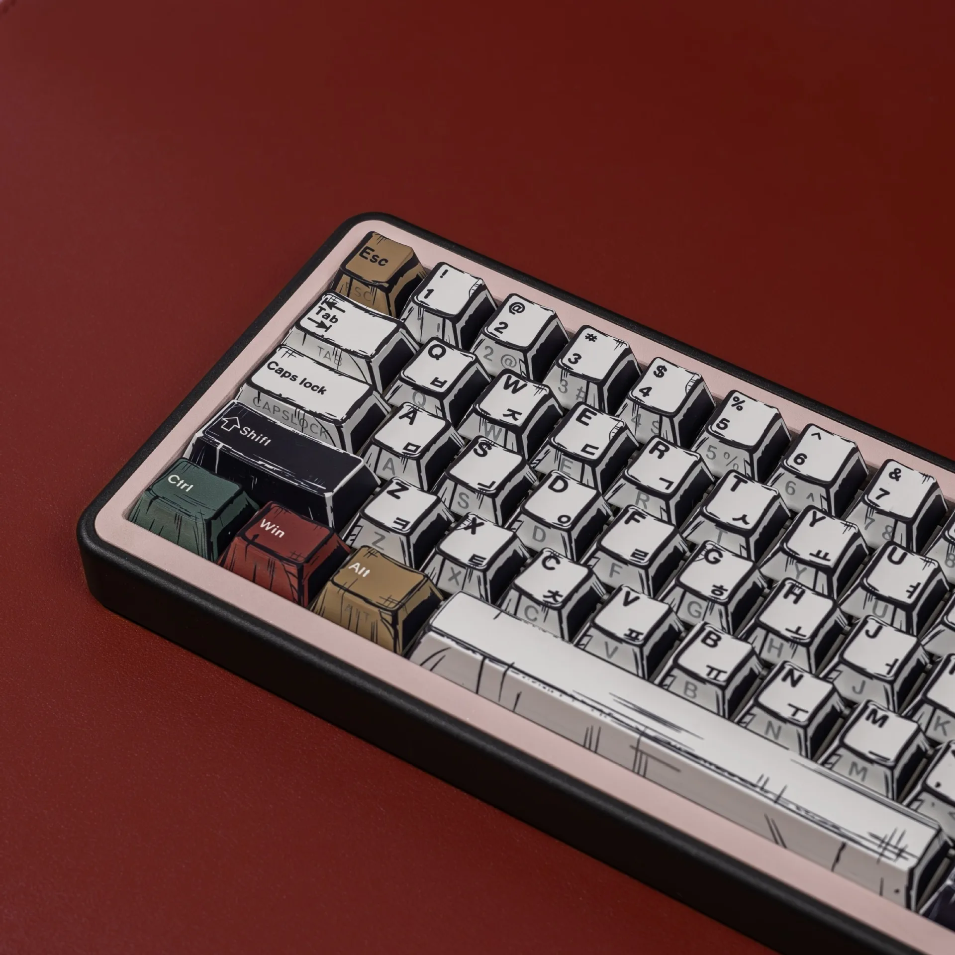 Teclas de cómic coreanas, español, francés, japonés, ruso, ISO, para teclado mecánico, perfil de cereza, teclas de doble disparo PBT - imagen 3