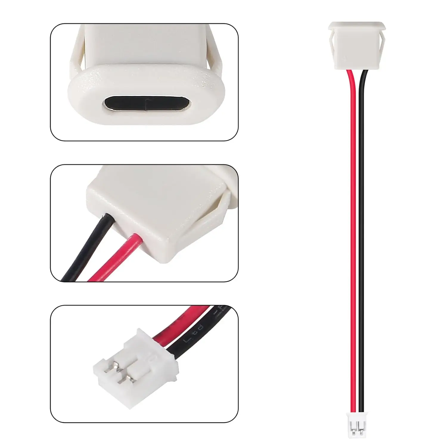 10 Uds. Chasis hembra tipo C impermeable 2P Cable de soldadura tipo USB C Cable de extensión Cable de alimentación USB-C enchufe a 2 pines desnudo - imagen 3