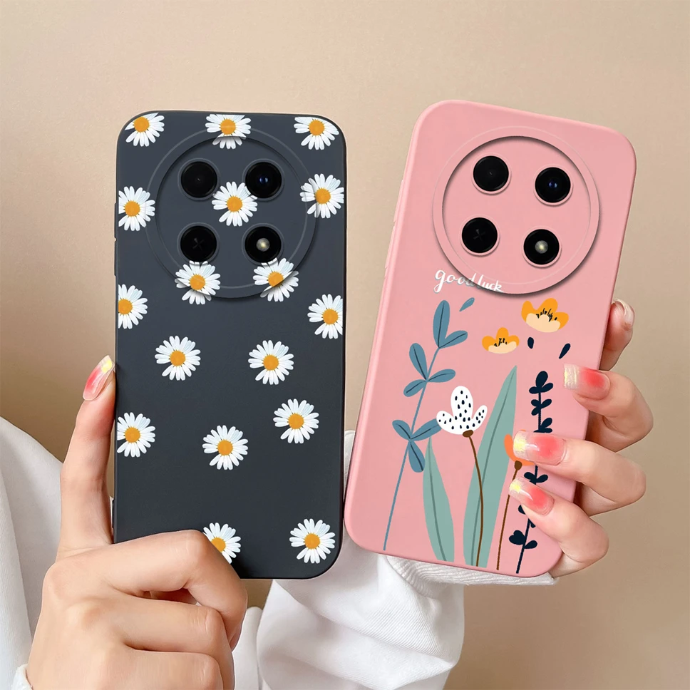 Funda de silicona líquida para Huawei Nova 12i, carcasa cuadrada con patrón de dinosaurio de dibujos animados, parachoques - imagen 2