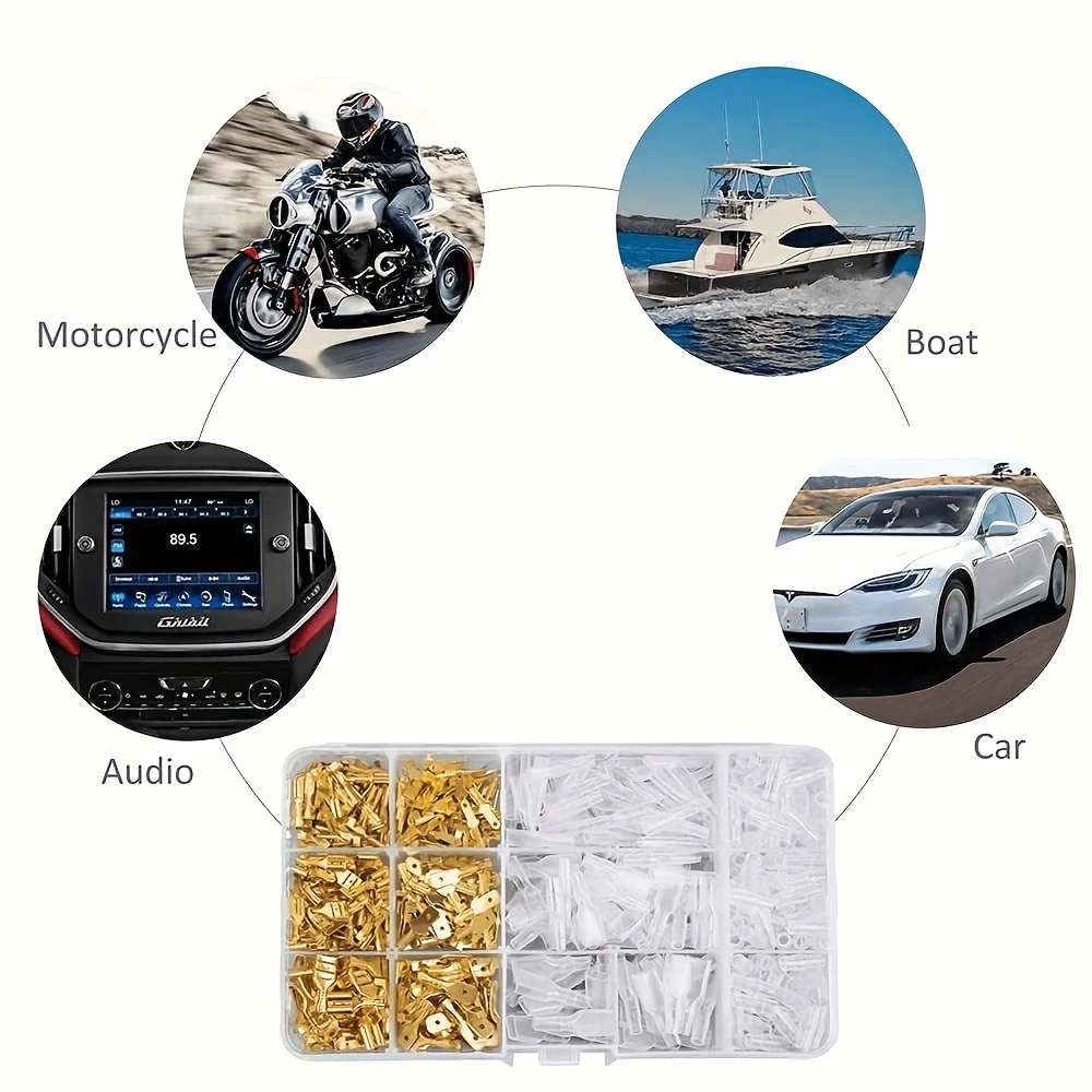 Terminal de conexión 270 Uds 2,8mm 4,8mm 6,3mm enchufe resorte hembra pala conector de Terminal de engarzado en frío altavoz automotriz eléctrico - imagen 3