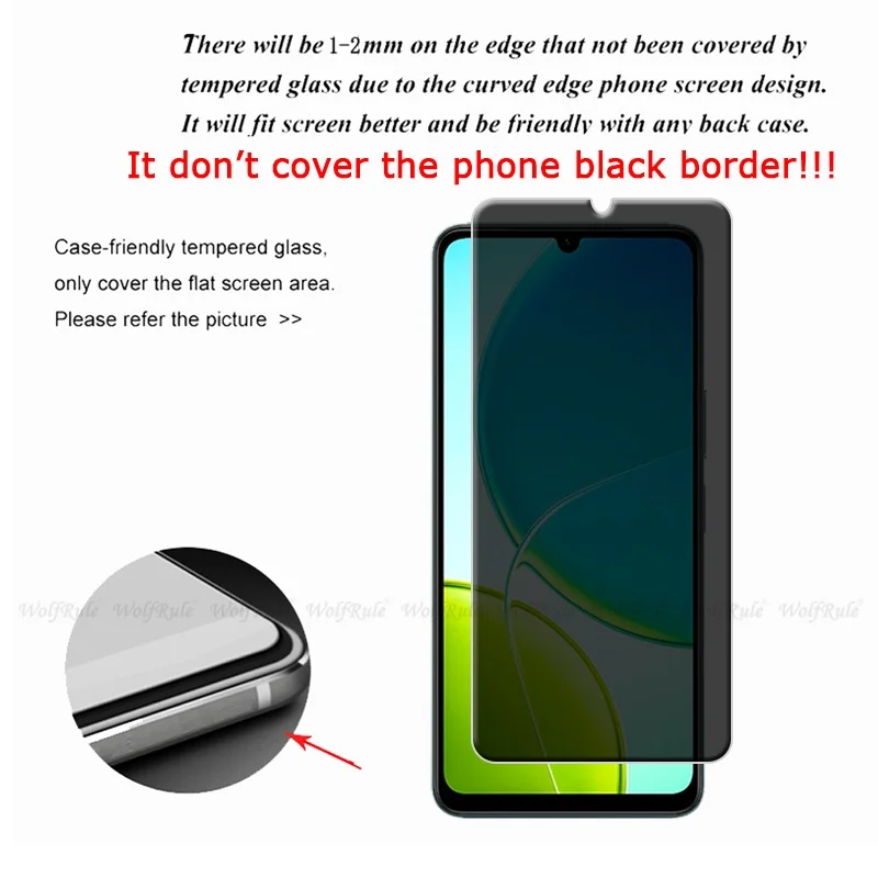 1/2/3/4 Uds para Vivo Y29S vidrio Vivo Y29S vidrio templado HD 9H cubierta protectora de teléfono privacidad Anti-espía Protector de pantalla Vivo Y29S - imagen 3