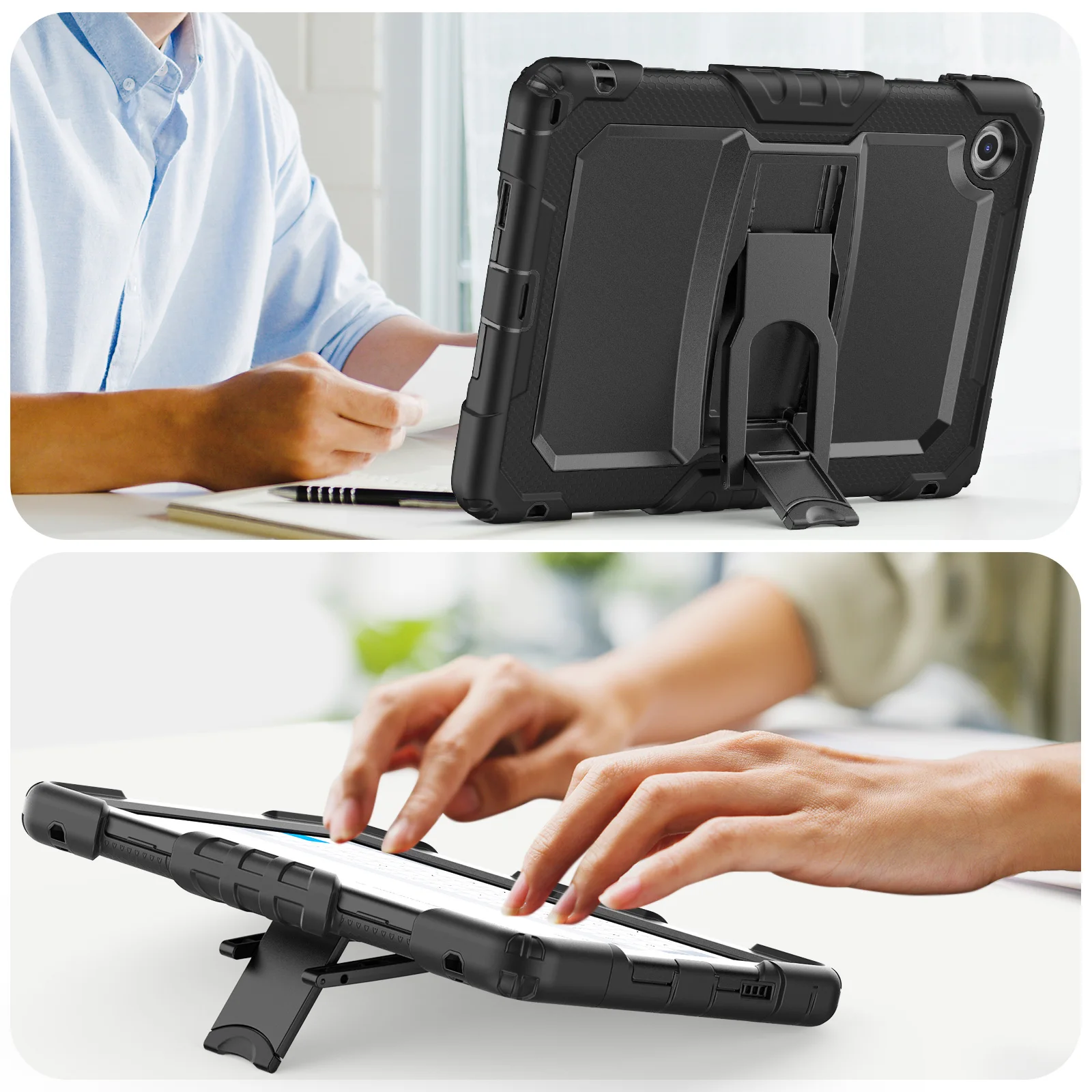 Funda resistente con soporte para Lenovo Tab 10,1 "2520 K10C TB311XU TB311FU cubierta resistente protección de 3 capas a prueba de golpes PC-silicona - imagen 5