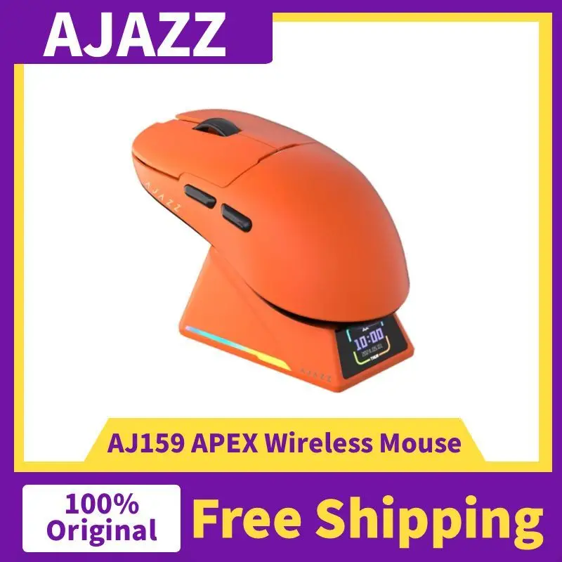 AJAZZ AJ159 APEX AJ159PRO ratón inalámbrico para juegos PAW3950/33950 26/30KDPI RGB Base de carga magnéticaAJ159 AJ159P ratón con cable