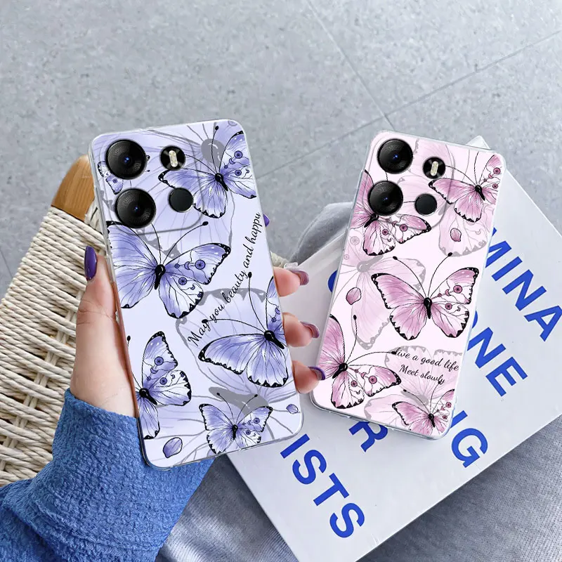 Para Infinix Smart 7 Smart 6 HD Plus funda protectora de lujo para Infinix Smart 5 India mármol transparente funda de teléfono de silicona suave - imagen 3