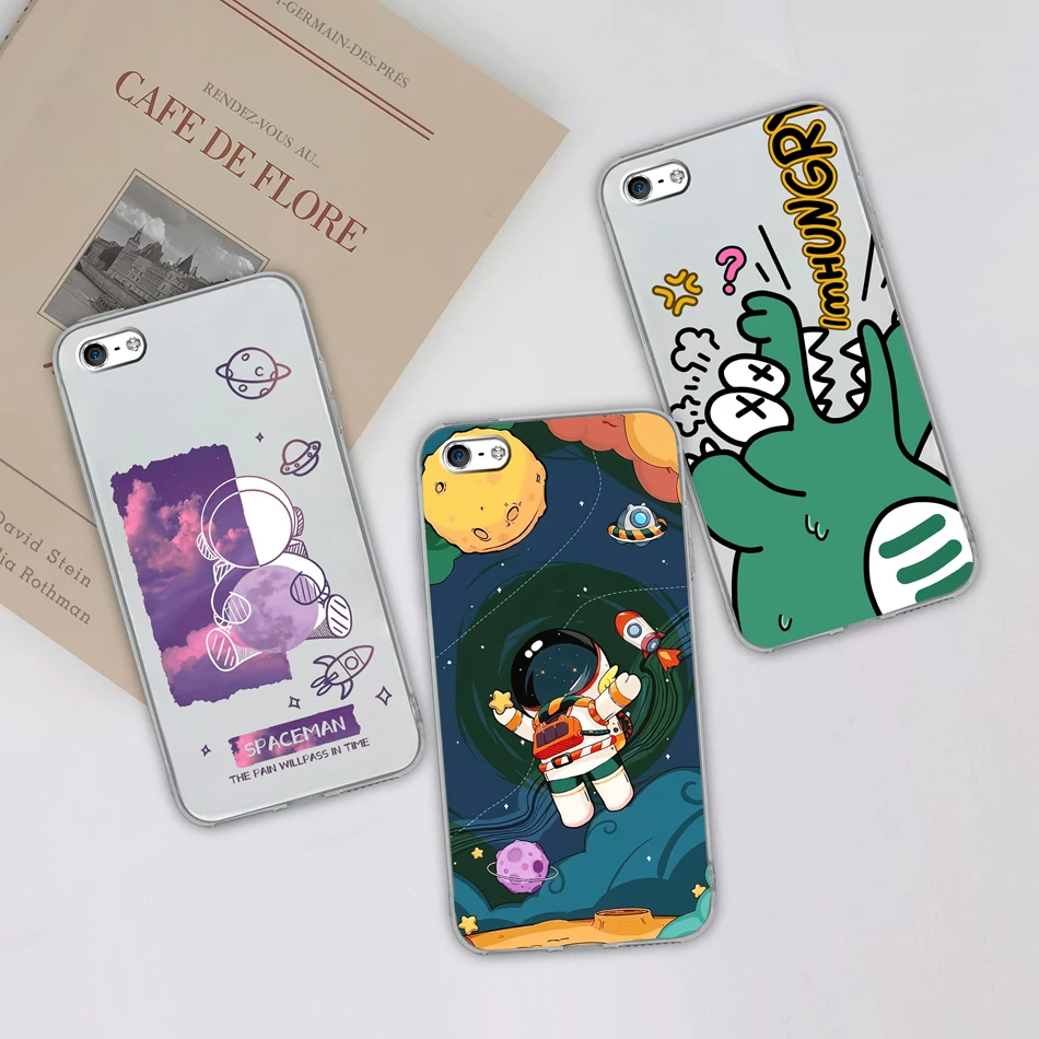 Para iphone 4 5 5S 6 Plus Funda de teléfono pintura de tinta Funda trasera de silicona transparente suave para Apple iphone4 iphone5 5 S iphone6 6 + Funda - imagen 3