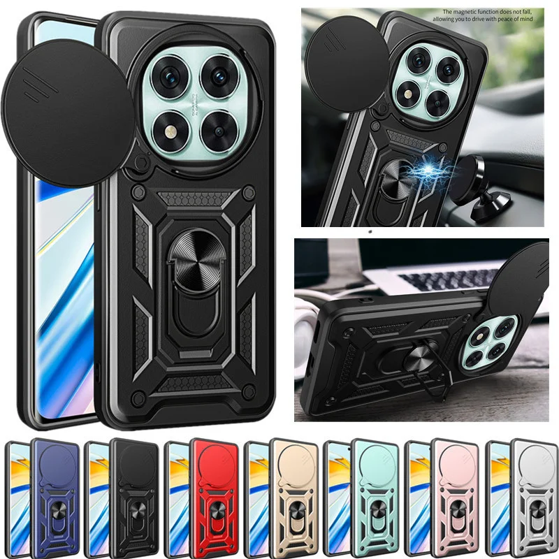 Funda protectora para Xiaomi Redmi 14 Pro 5G Note 14 Pro + Plus, protección de lente con anillo, soporte magnético, Fundas