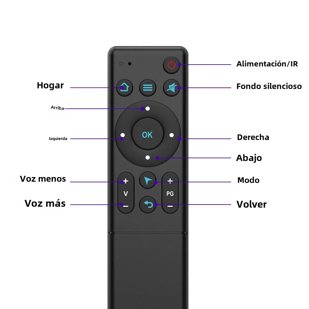Control remoto Bluetooth universal con aprendizaje infrarrojo para Android TV box TV proyector 10M - imagen 4