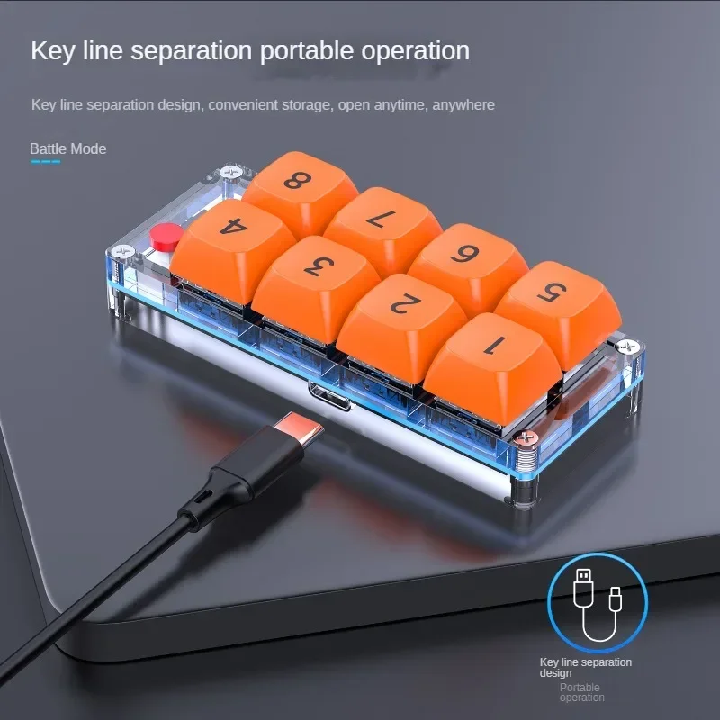 MKESPN K806 RGB programación Teclado mecánico personalizado y ratón para juegos Combo 8 teclas copia pasta Mini teclado para Photoshop - imagen 4