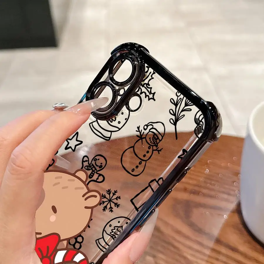 Funda navideña de capibara para iPhone 16 15 14 Plus 13 12 11 Pro Max 17 Air 16e - imagen 5