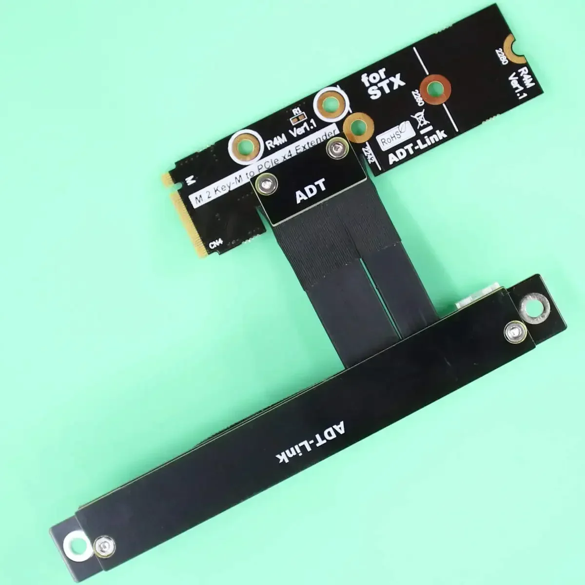Adt-link Adaptador M.2 NVMe a PCIe 3.0 x16 Ángulo 90° Soporte GPU STX