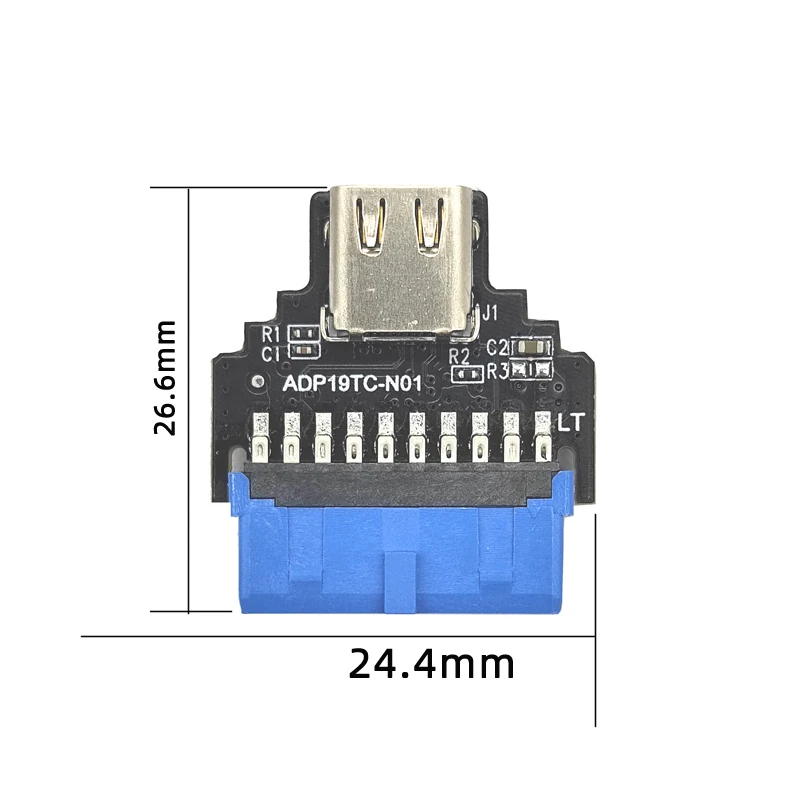 USB3.2 GEN1 19PIN a tipo E hembra conector frontal convertidor USB3.2 Gen1 19Pin USB 3,0 adaptador enchufable enchufe de la placa base - imagen 3