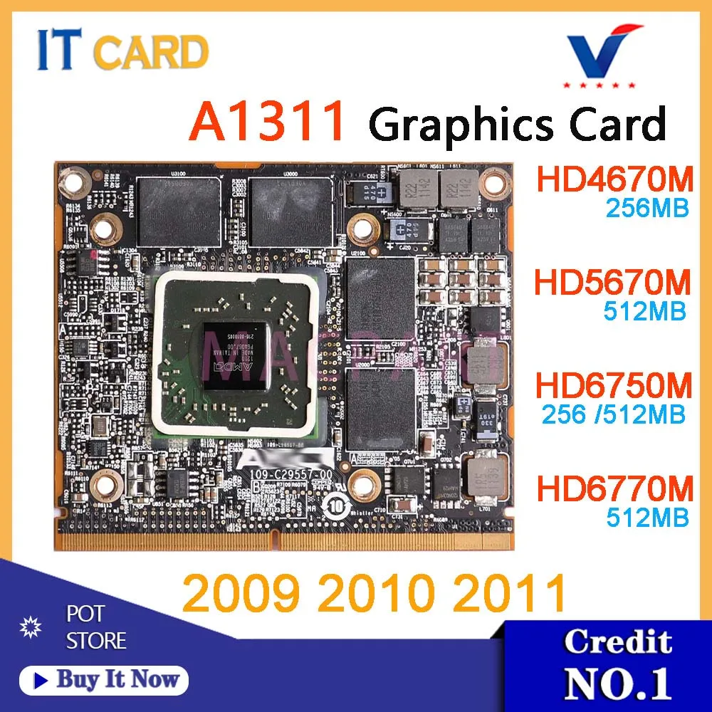 Tarjeta de vídeo Original HD4670M HD5670M HD6750M HD6770M 256MB 512MB para Apple iMac 21,5 "A1311 tarjeta gráfica 2009 2010 2011 años - imagen 2