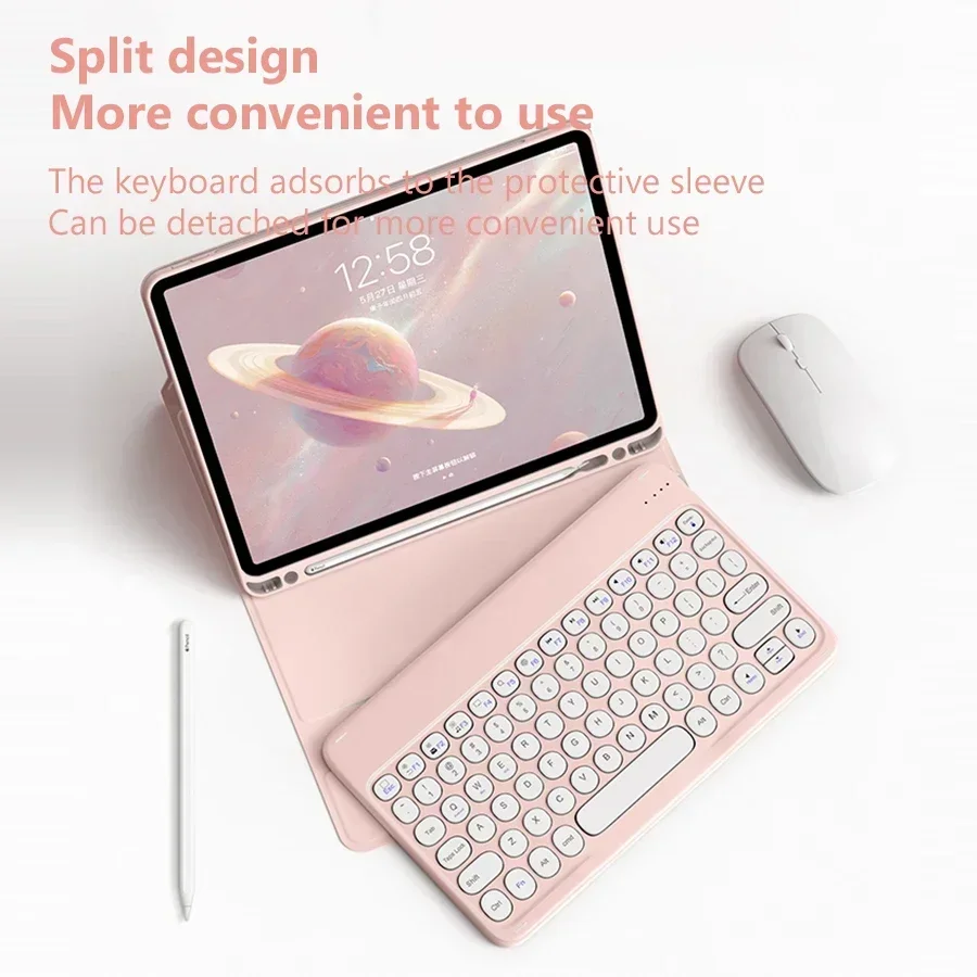 Para Xiaomi Mi Pad 6 5 Pro 11 12,4 funda magnética para teclado y ratón Bluetooth para Xiaomi Mi Redmi Pad 10,6 SE 11 con portalápices - imagen 3