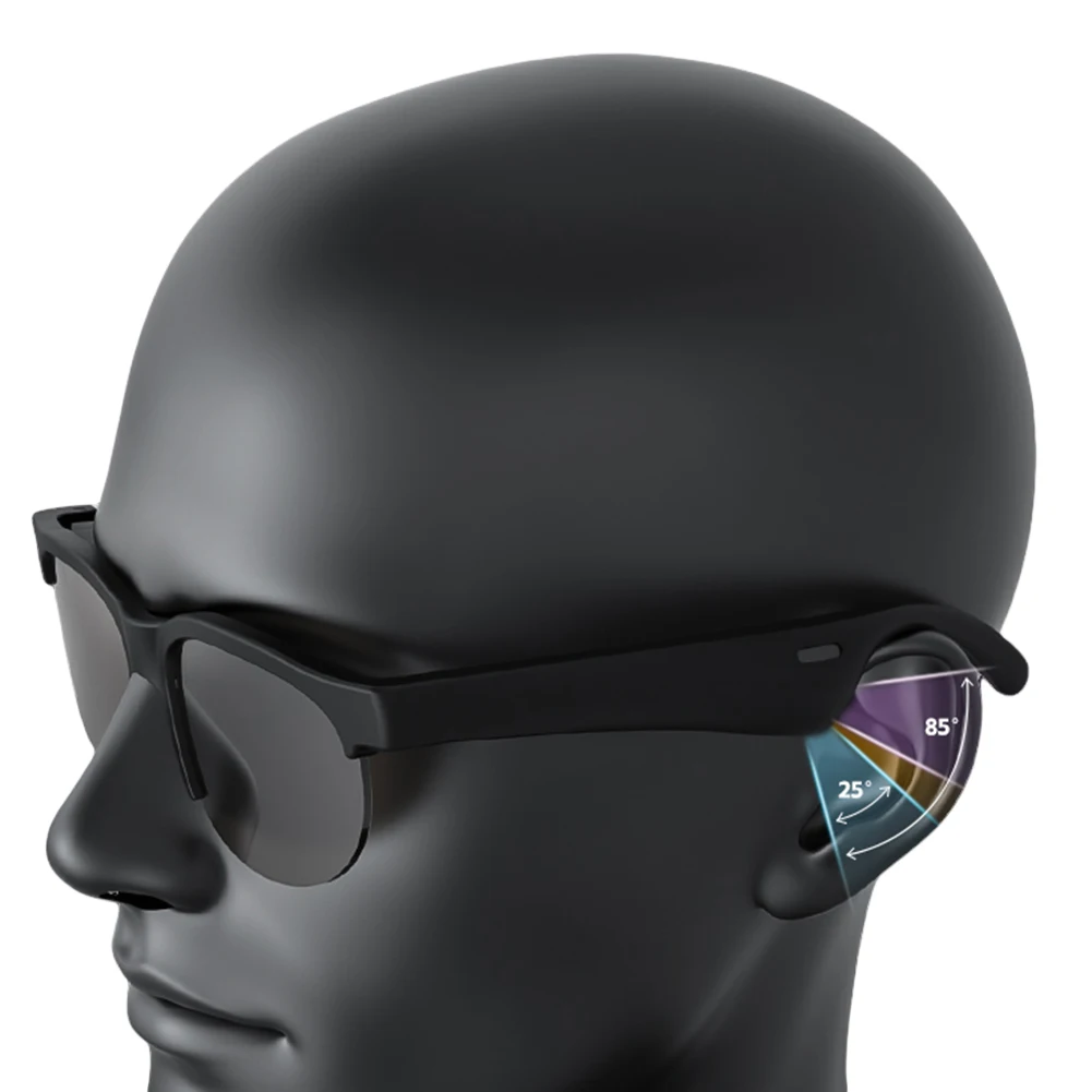 Gafas de traducción inteligentes AI, altavoces con micrófono incorporado, gafas inteligentes BT5.4 144 idiomas, gafas de sol de música para hombres y mujeres - imagen 3