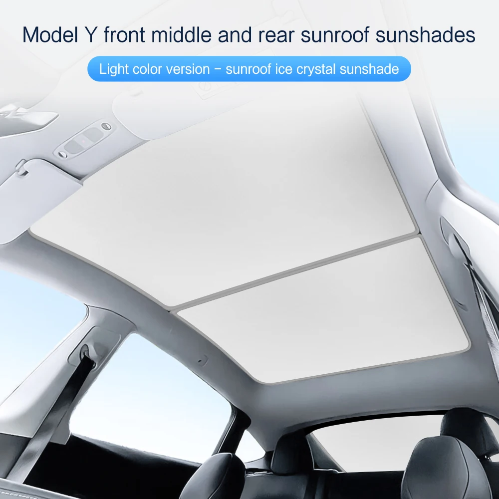 AJIUYU-parasol para Tesla Model 3/Y, accesorio de tragaluz con hebilla de tela elástica, refrigeración Anti UV, novedad de 2021-2024 - imagen 2