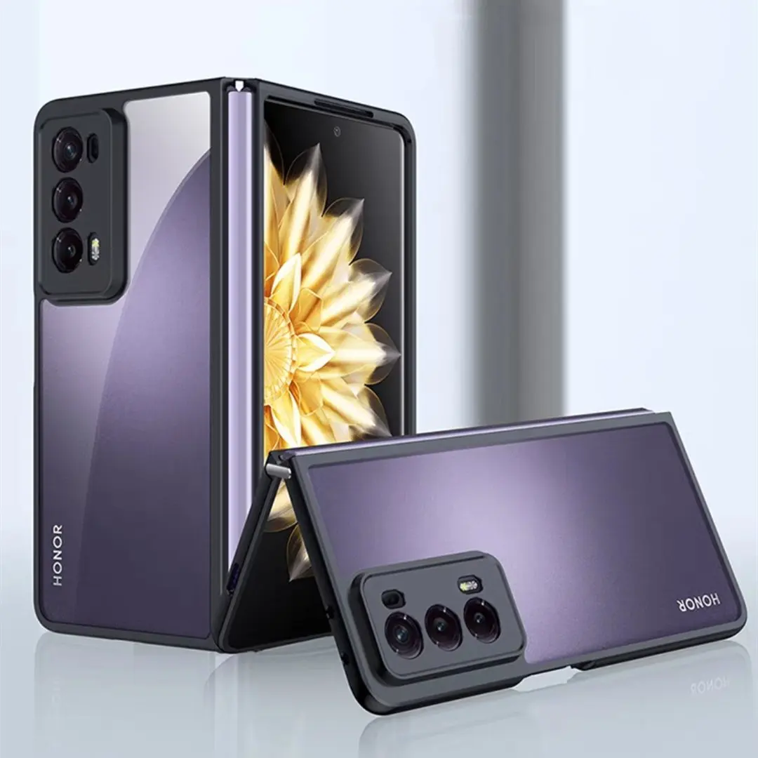 Para Honor Magic V2 Funda Honor Magic V2 Funda dura transparente PC a prueba de golpes Cámara cubierta completa parachoques trasero Honor Magic V2 - imagen 2