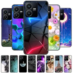 Vivo Y22 Y22s – Funda Silicona Negra Suave Pintada Trasera Moda
