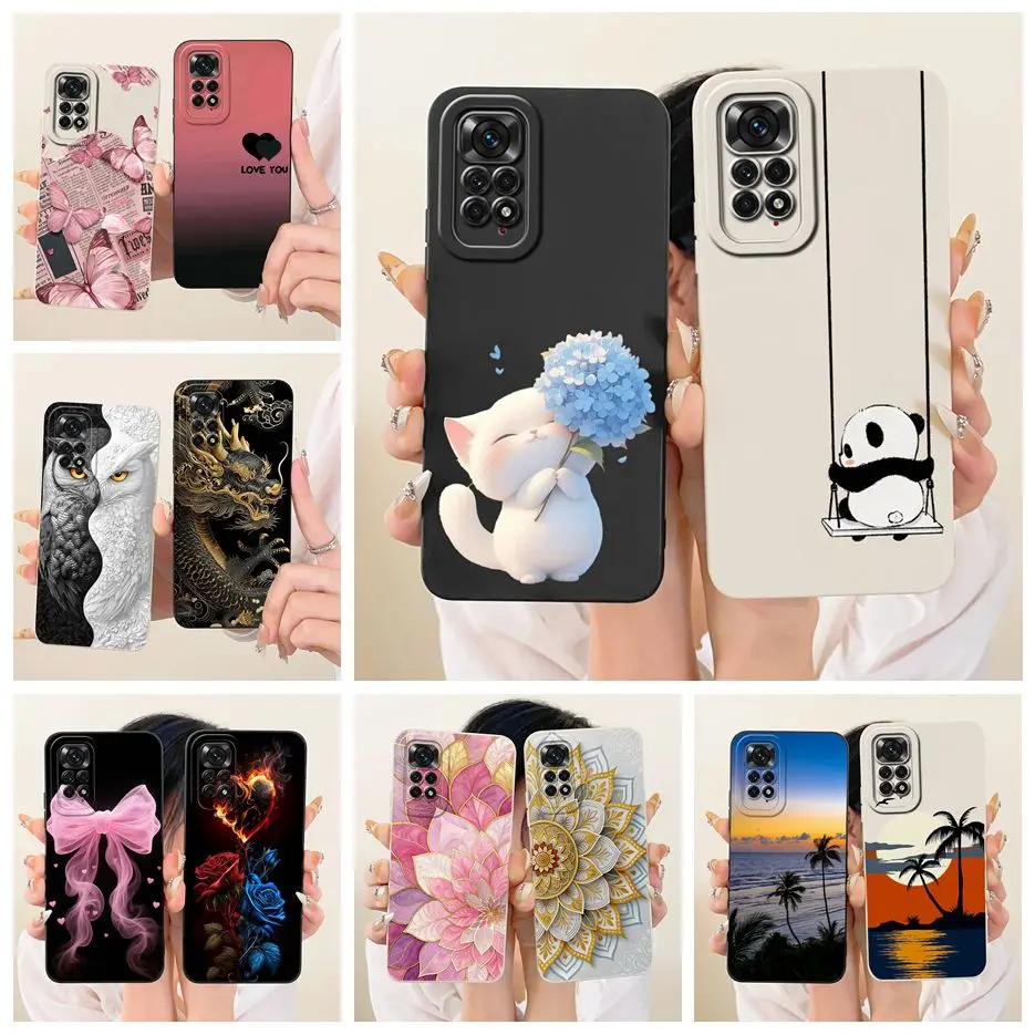 Para Xiaomi Redmi Note 11 4G funda Note 11S bonita funda de dibujos animados suave TPU funda de teléfono para Redmi Note 11 Pro Plus Note11 S Shell