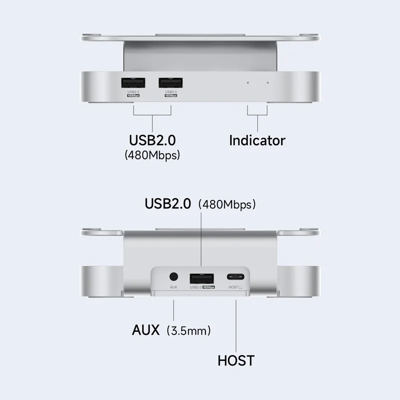 Hagibis USB C Hub con carcasa de disco duro USB4 40Gbps M.2 NVMe SSD funda USB 2,0 para Mac mini M4/M4 Pro estación de acoplamiento con soporte - imagen 3