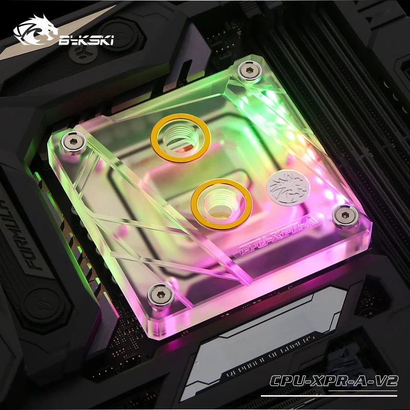 Bykski-bloque de agua de CPU para INTEL LGA1150, 1151, 1155, 1156, 1200, 1700, 2011, 2066, X99, I7, radiador de refrigeración RGB SYNC /CPU-XPR-A-V2 - imagen 2