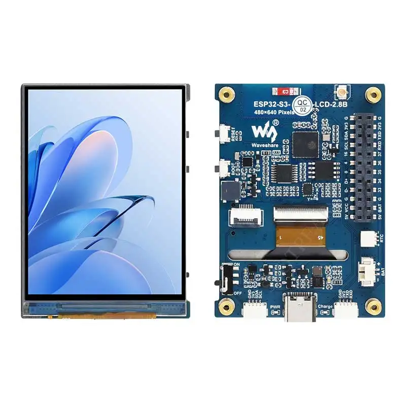ESP32 S3 pantalla LCD IPS de 2,8 pulgadas ESP32-S3R8 tipo C 16MB Flash 480x640 QMI8658 Sensor/puerto de batería LVGL/HMI para Arduino - imagen 2