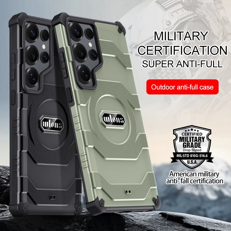 Wlons Fierce Warrior-funda magnética militar resistente Magsafe para Samsung Galaxy S25, funda trasera de protección Ultra probada por caídas - imagen 2