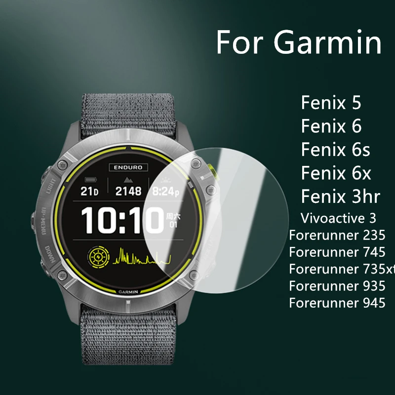 Para Garmin Fenix 7 7x7s 6 6S 6X 5 5S Protector de pantalla película de vidrio templado antiarañazos para Forerunner 235 945 735XT Enduro 2 - imagen 2