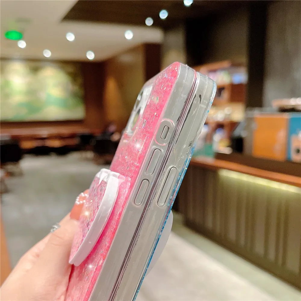 Funda de teléfono de lujo con purpurina ostentosa para Samsung S25 S24 S23 S22 Ultra S21 Plus S20 FE Note 20 10, funda con soporte para espejos de maquillaje - imagen 5