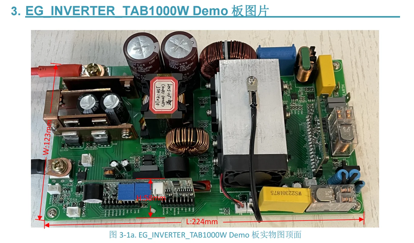 EG _ INVERTER-Placa de demostración, inversor bidireccional, TAB1000W, EG1615 + EG8026 - imagen 2