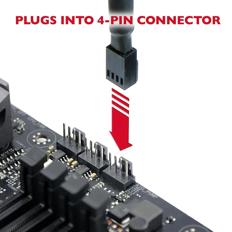 Cable divisor de ventilador PWM de 4 pines y 3 vías de 10,5 pulgadas para ventilador de refrigeración de carcasa ATX de computadora - imagen 3