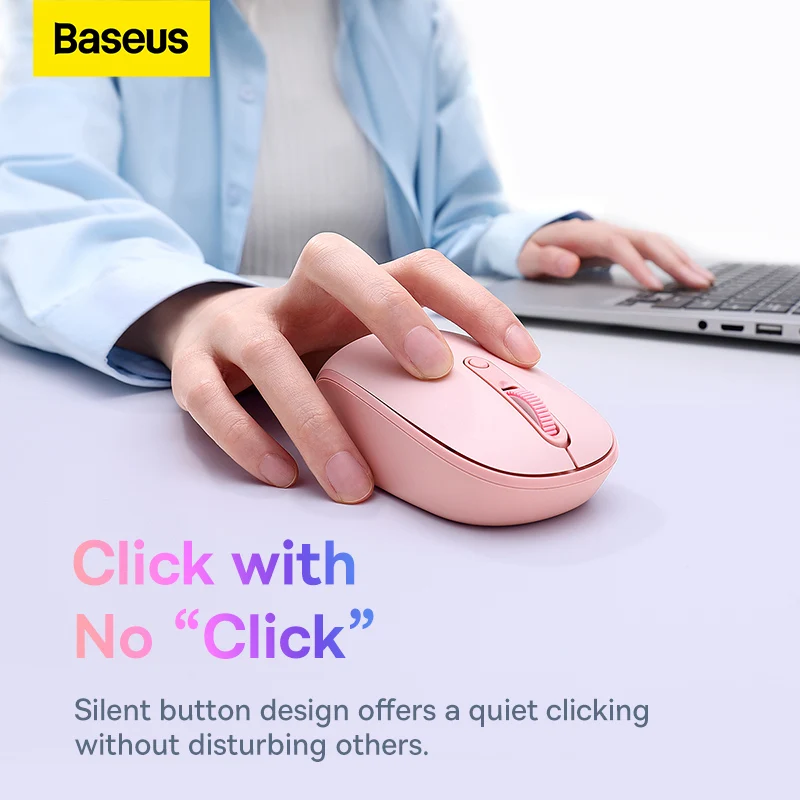 Baseus-ratón inalámbrico F01, periférico ergonómico con Bluetooth 5,0, 2,4G, para PC, MacBook, Tablet, ordenador portátil, oficina y juegos - imagen 5