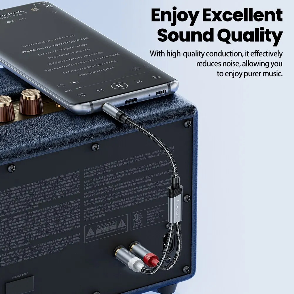 Toocki Cable RCA conector de 3,5mm a 2 RCA Cable de Audio auxiliar 3,5mm a 2RCA adaptador macho divisor para TV Box Apple TV Cable de altavoz - imagen 4