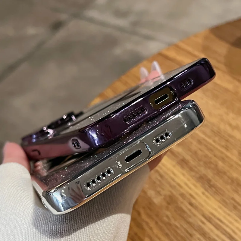 Funda magnética de silicona para iPhone, cubierta suave de carga inalámbrica transparente, chapada de lujo, Magsafe, 15, 14, 13, 12, 11 Pro Max - imagen 5