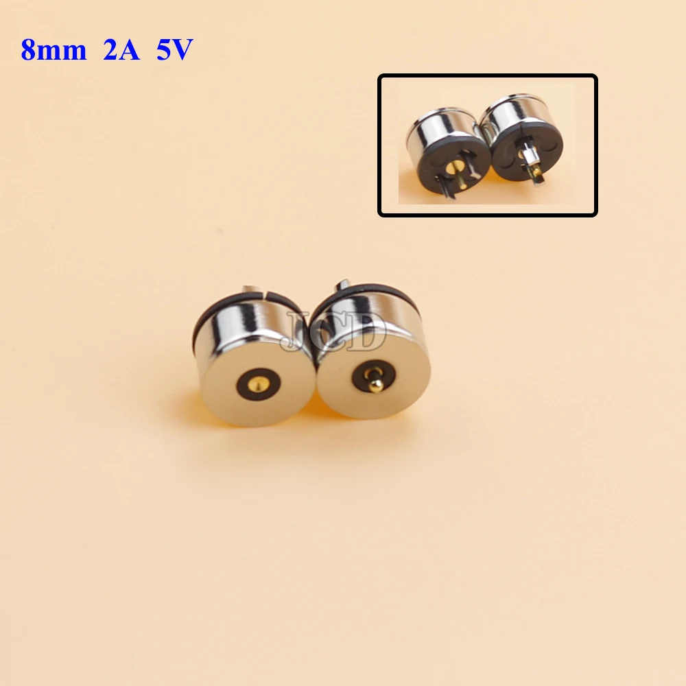 1 par de conector Pin Pogo magnético con resorte, 2 pines, macho, hembra, 10A, 2A, 5V CC, sonda de carga de energía, conector de carga magnético - imagen 2