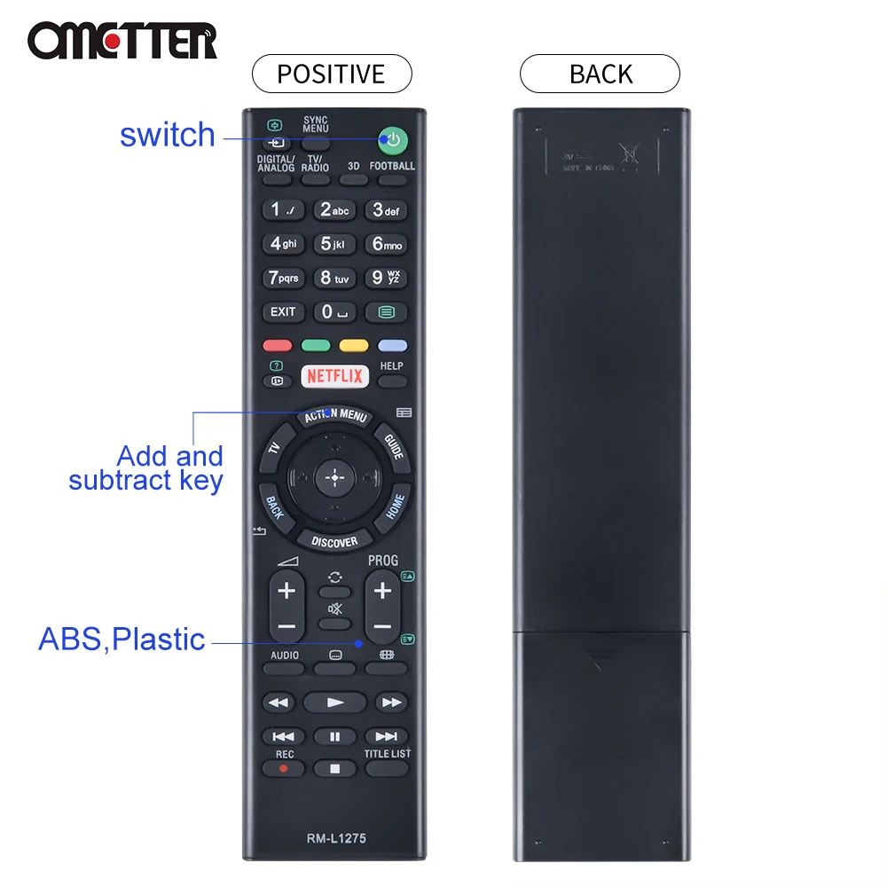 Nuevo Control remoto Universal RM-L1275 para Sony TV RMT-TX100D RMT-TX100E RMT-TX102D KDL-43W808C KDL-50W755C - imagen 5