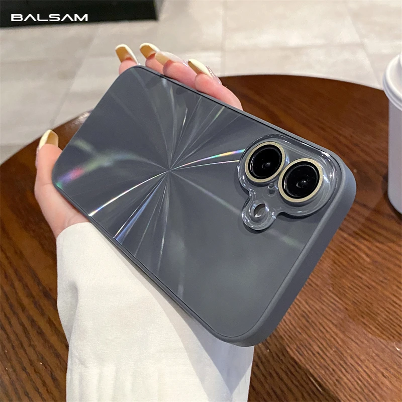 Funda Aurora con diseño de CD láser colorido de lujo para iPhone 16, 15, 14, 13, 12, 11 Pro Max, parachoques a prueba de golpes, protección de cámara, cubierta dura - imagen 3