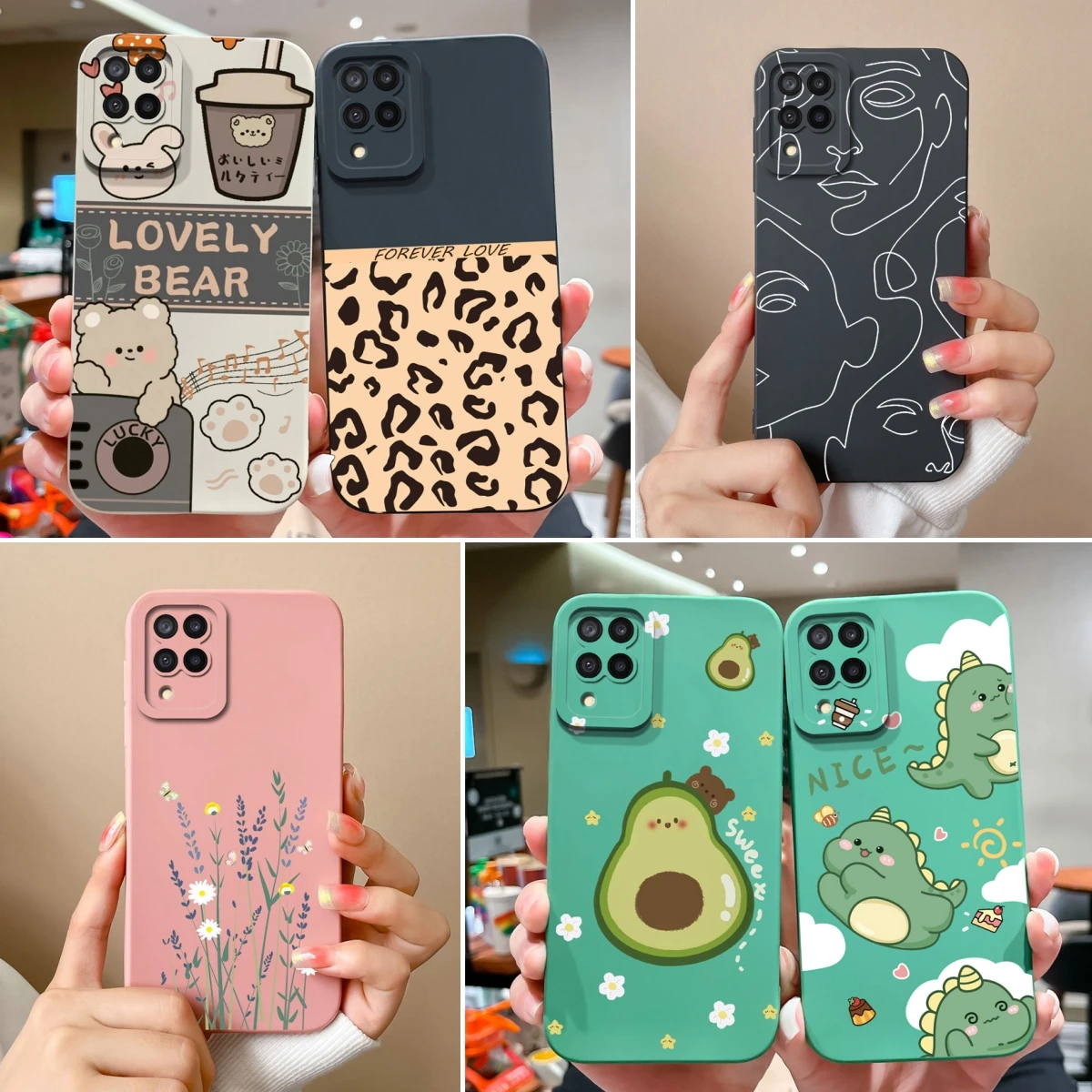 Funda para Samsung Galaxy A12 M12 F12 oso suave silicona líquida cobertura completa Anti Choc teléfono parachoques para SamsungA12 A M F 12 Funda