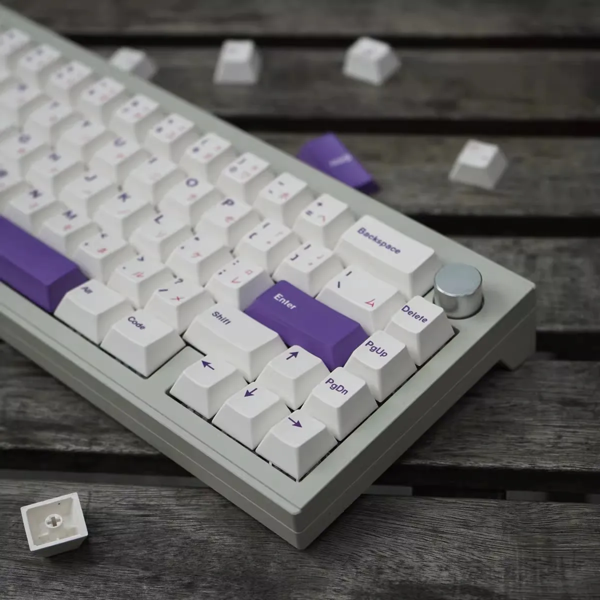 Juego de teclas PBT a prueba de luz, teclas de perfil Cherry, color rosa púrpura, 61, 64, 68, 75, 84, 96, 98, 146, 104 teclas - imagen 4