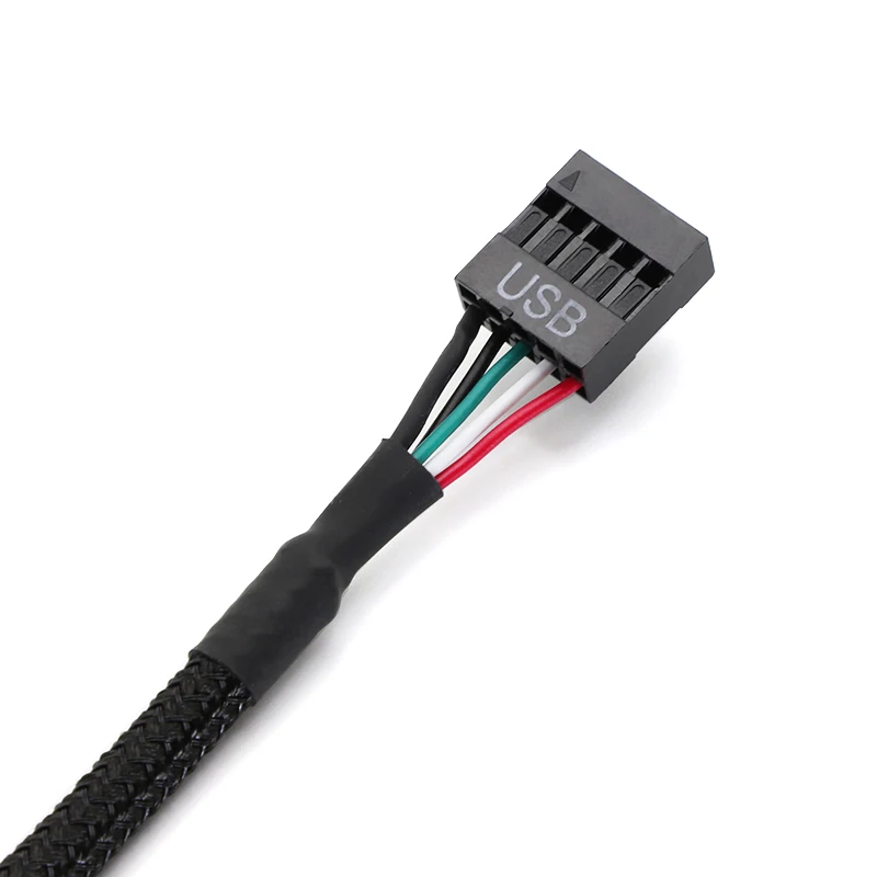 Adaptador de Cable USB tipo C a 9 pines de 60cm blindado para línea de malla de transmisión confiable para placa base de computadora ángulo recto - imagen 5