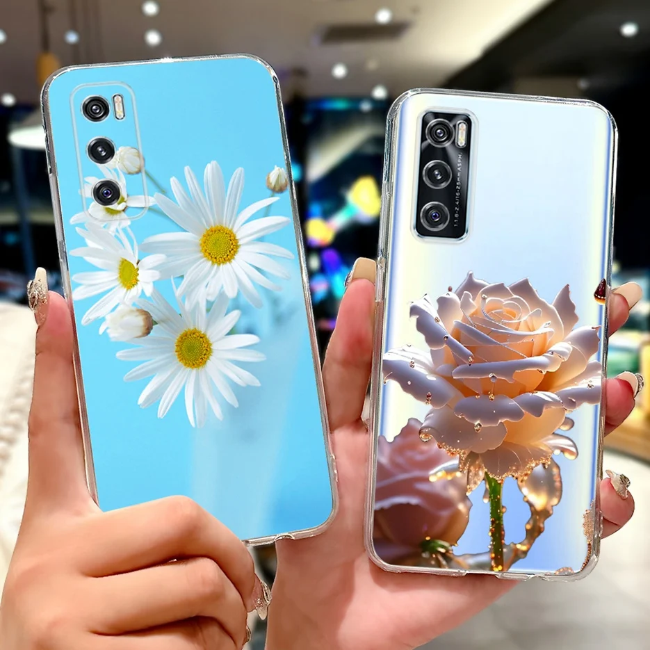 Para Vivo V20 SE funda V2022 V2023 nueva moda cubierta pintada funda de teléfono de silicona transparente para Vivo V2022 V2023 V20 SE V20SE bolsas suaves - imagen 5
