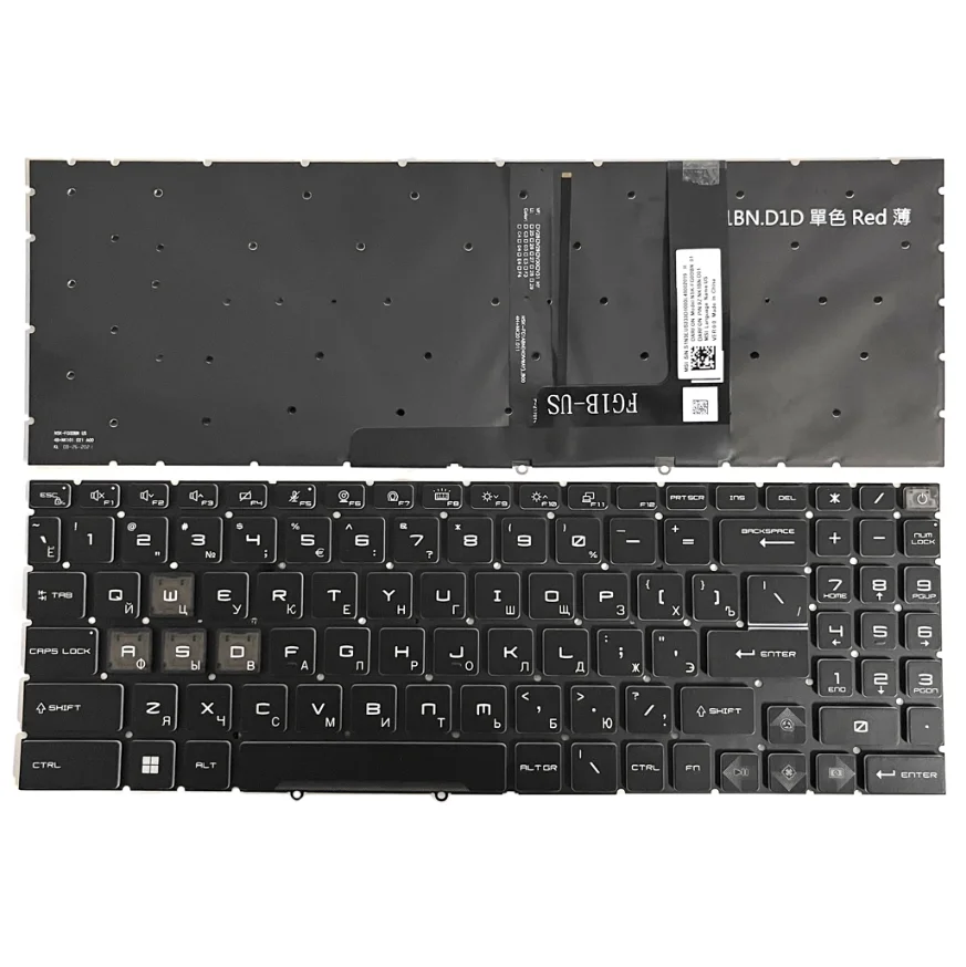 Diseño RU de EE. UU. para teclado de ordenador portátil MSI MS-15H1/15H2/15K1/15HK/17S1/1585/1583 Cyborg 15 A12V/A13V/A13U/A13VF Cyborg 15 AI A1V