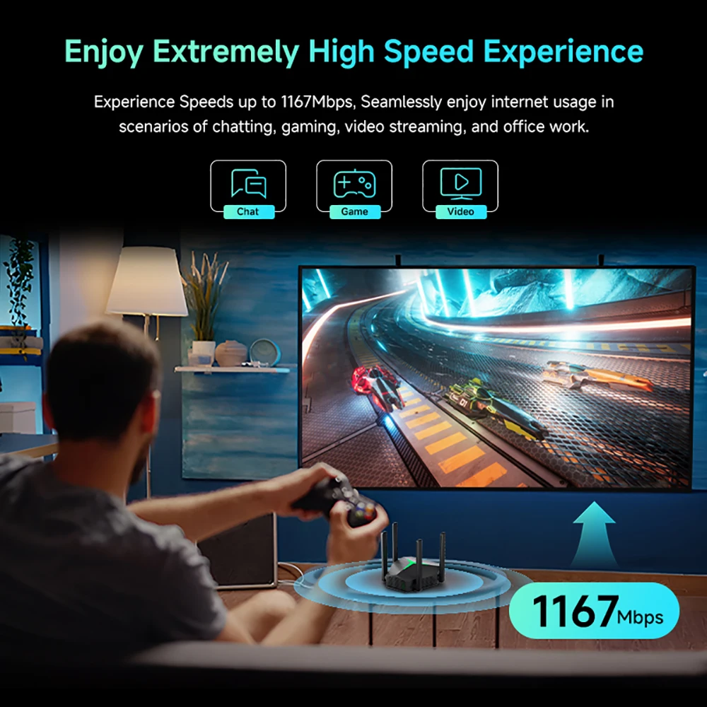 Kebidumei AC1200 repetidor WiFi inalámbrico amplificador 2,4/5G WiFi amplificador de señal extensor enrutador para red doméstica Wlan WiFi repetidor - imagen 4