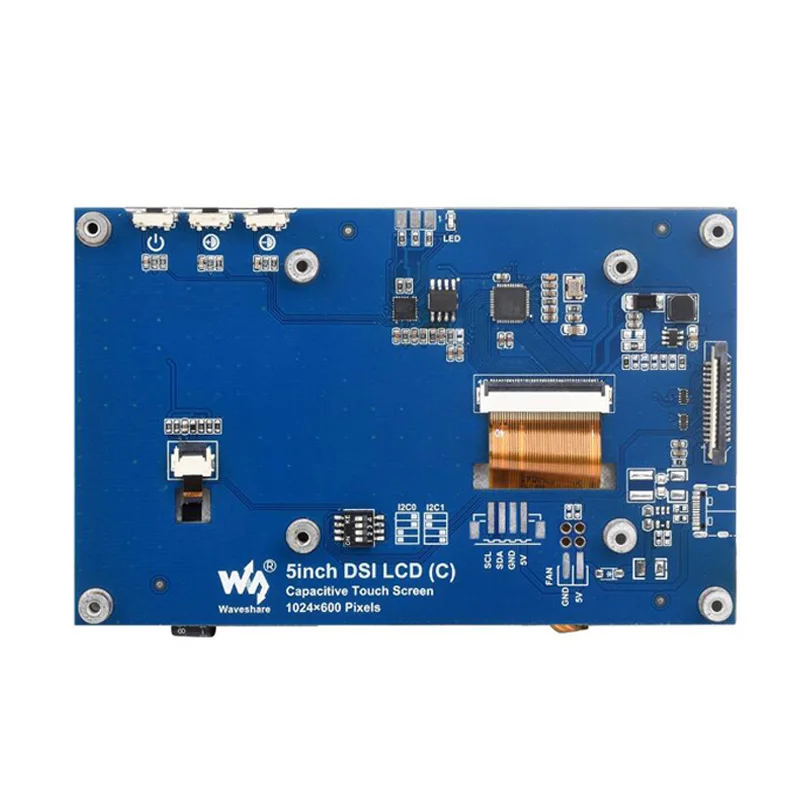 Pantalla táctil capacitiva para Raspberry Pi, pantalla DSI de 5 pulgadas, LCD (C), IPS, 1024x600 - imagen 2