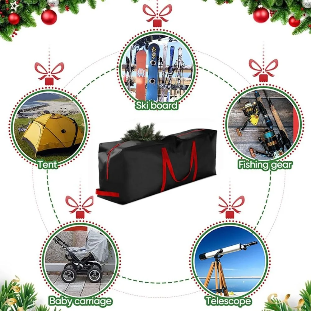 Bolsa de tela Oxford para árbol de Navidad, suministros navideños plegables de gran capacidad, impermeable con asas, bolsa de almacenamiento de coronas - imagen 3