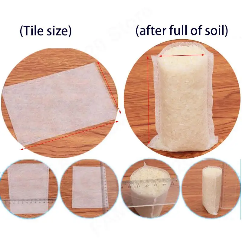 50 Uds. Bolsas para vivero, macetas para cultivo de plantas y flores, macetas para aireación, tela no tejida, plantación de jardín biodegradable m20 - imagen 3