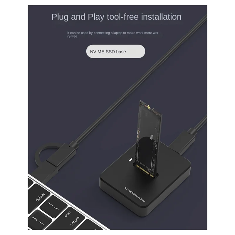 Base de disco duro NVME/SATA protocolo dual 10G lectura en línea velocidad de escritura SSD Base de disco duro portátil tipo C externa - imagen 3