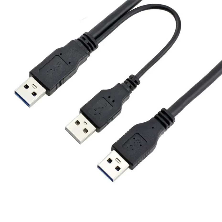 Cable Y de alimentación USB 3,0 de supervelocidad, dos A macho A USB macho para disco duro externo de 0,6 M - imagen 2