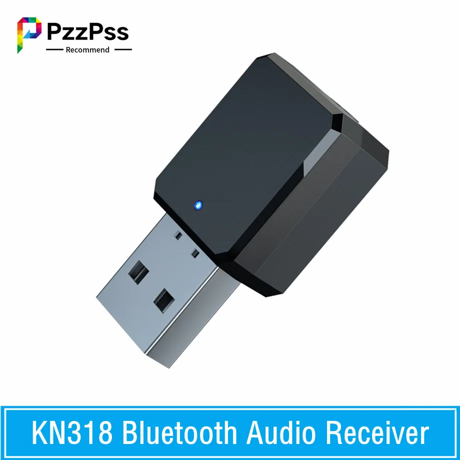 KN318 Bluetooth 5,1 receptor de Audio salida Dual AUX USB estéreo coche llamada manos libres adaptador inalámbrico receptor de vídeo adaptador de Audio