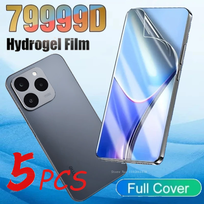 5 uds película de hidrogel de alta definición para Realme 13 14 15 12 11 10 Pro protectores de pantalla de película suave para Realme 10 11 12 13 14 15